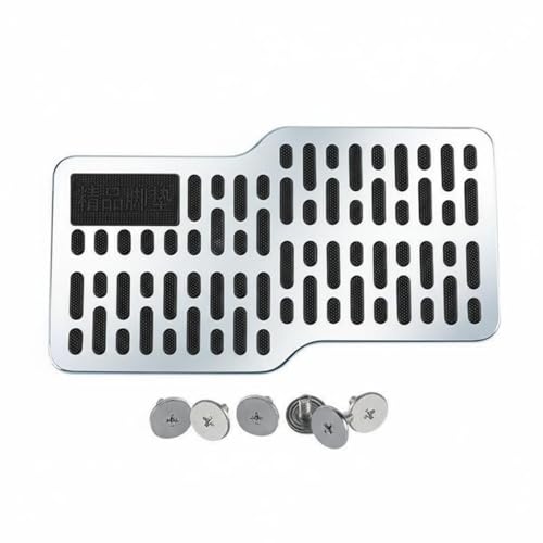 SNAPPSY Wear-Resistant Stainless Steel Floor Mat Guard Thickened Design Car Floor Mat Heel Plate Anti-Slip Driver Side Heel Plate Widened Protection, Black