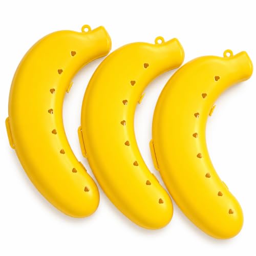 SnapTiffin Best Banana Case or Box for School Kids, Office & Outdoor Travel - Banana House Plastic Container Saver to Prevent Bruising (3 Banana)