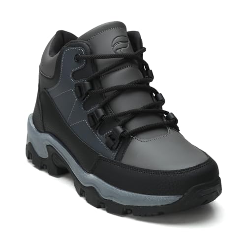 SNOW Casual Comfort Hiking Trekking Sports Walking Fashion Mid-Top Mountain Boots (GREY, 6, UK Footwear Size System, Adult, Men, Numeric, Medium, 6)