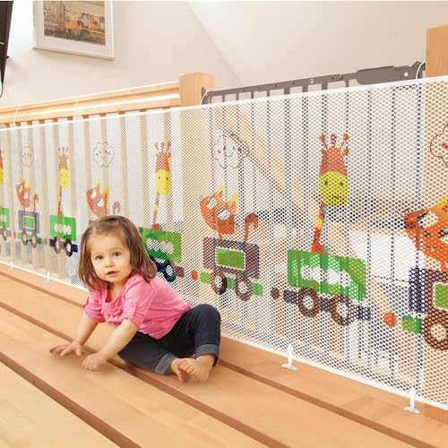 SNOWIE SOFT� 3 * 0.79M Baby Safety Net for Balcony Baby Protection Stairway Safety Net Protector with 25 Nylon Ropes and 15 Plastic Buckle Safety Banister Stair Mesh for Baby Toddler
