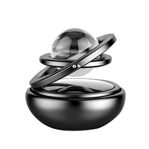 Solar Crystal Double Ring Car Air Freshener, Black