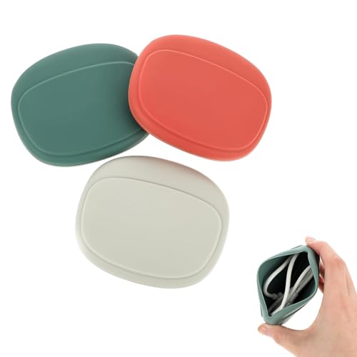 Sounce 3 Pcs Silicone Cable Organizer Case for Earphones & Cables