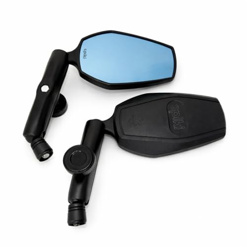 SPIKI (NOMAD SERIES) Adventure 4.0 Motorcycle Mirrors | Dino-Lock Adjustment | 360° Rotatable Universal Side Mirrors for Road & Off-Road Riding (UPGRADED)