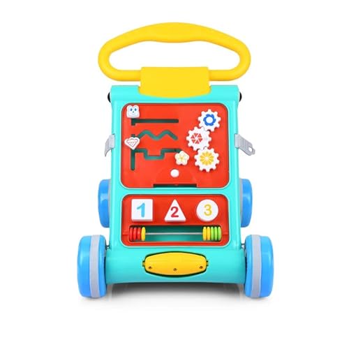 SRECAP Baby Activity Walker for 6 Months to 1.5 Years with Interactive Learning Toys | Toddler Push Walker for Height Up to 80 cm (32 Inches) | Sturdy & Safe Design – Blue