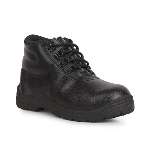 SRI Men's Industrial Safety Shoes - Black - Steel Toe Protection - Lightweight & Oil Resistant Heavy Duty Work Boots (Black, 9 US, UK Footwear Size System, Adult, Men, Numeric, Medium, 8)