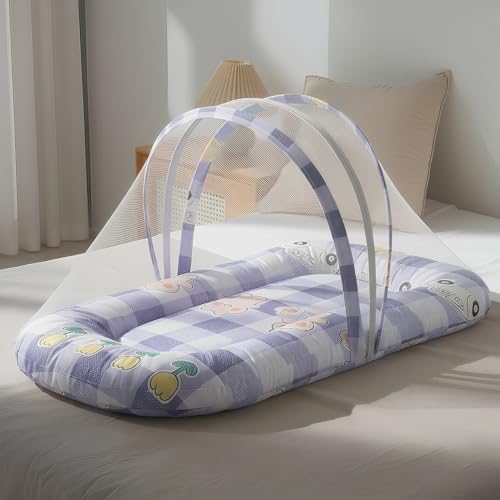 StarAndDaisy 3 in 1 Baby Nest Mosquito net for Sleeping - Newborn, Mosquito net for Baby/Soft and Comfortable Bed, Washable Cotton Design for 0-12 Months Baby (Bunny Print)