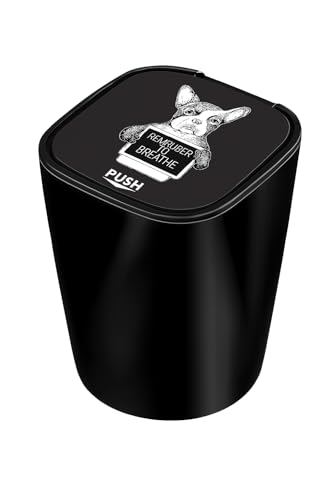 Stash-Pro Car Ashtray with Lid for Car Cup Holder | LED Light | Smokeless Portable Ash Tray Bin with Push Cover | Black | 9cm