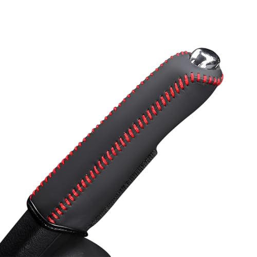 STHIRA® Car Handbrake Cover, Anti-slip PU Leather Parking Brake Cover with Stitching Details, Universal Slide-on Handle Brake Cover Handle Guards