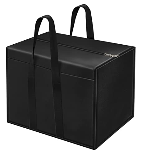 Storite Big 85 L Moisture Proof Nylon Clothes Storage Bag Organiser for Books Magazine, Stationery Paper, Document Toy Storage -(Black, 57x 36.8X 40.5 cm) Rectangular
