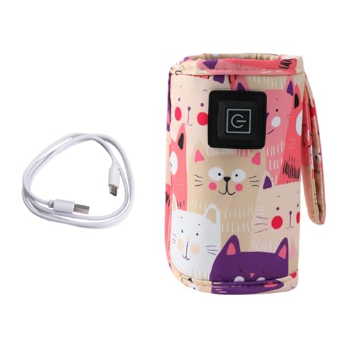 STYLEHEAVEN USB Bottle Warmer Fast Heating Milk Heater Cover for Home Traveling Car Pink