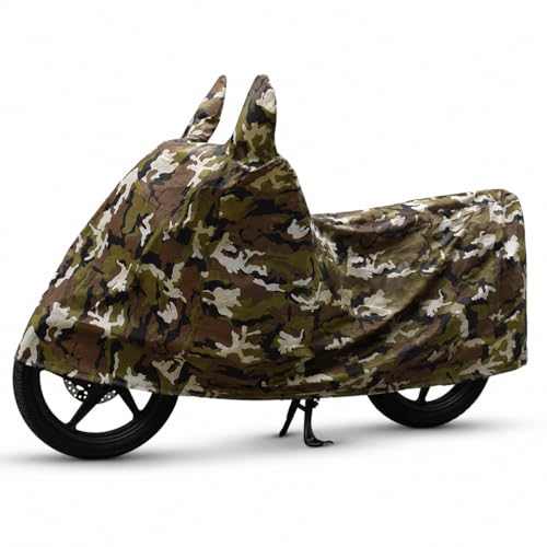 Sulfar 100% Waterproof Universal Bike Cover UV Protection & Dustproof Bike Body Cover for Two Wheeler Bike Scooter Scooty Activa (Jungle Green)