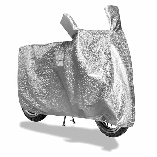 Sulfar 100% Waterproof Universal Bike Cover UV Protection & Dustproof Bike Body Cover for Two Wheeler Bike Scooter Scooty Activa (Silver Magic)