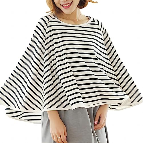 Sunkizzrs® Cotton 360° Nursing Covers for Breastfeeding - Feeding Cover Breastfeeding Mother - Nursing Covers for Feeding Mom - Feeding Scarf Breastfeeding - Breastfeeding Cover (Black & White)