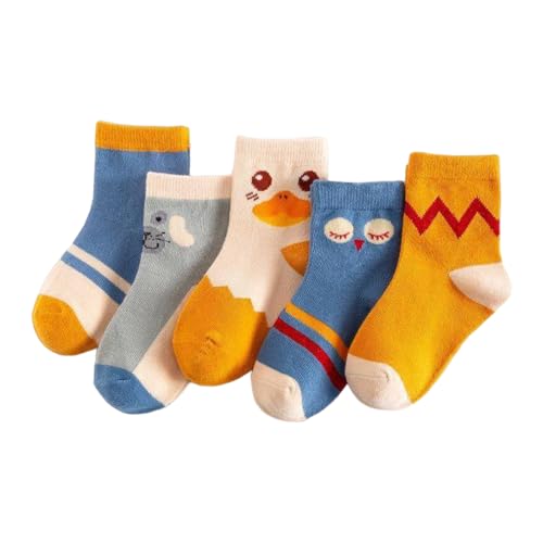 SYGA 5 Pairs Socks Baby Autumn And Winter Cotton Socks, Baby Mid-Calf Socks 2-5 Year