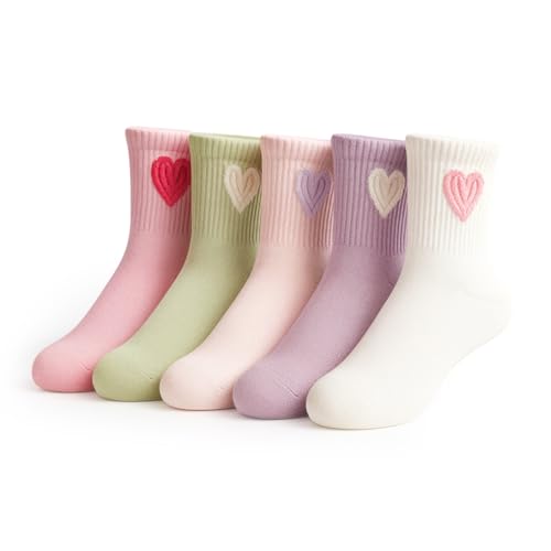 SYGA Baby Boys & Girls Cotton Socks, 5 Pairs Soft & Breathable Mid-Calf Socks for 1-4 Years (STYLE-05)