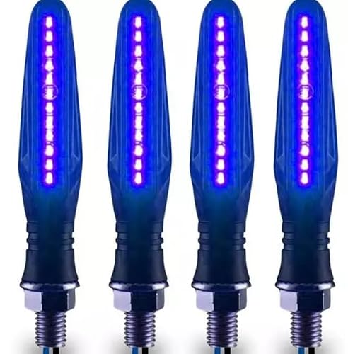T9 TAGGEAR KTM Style Sleek Blue Led Indicators Universal Blue Color LED Bike Motorcycle Indicators Turning Lights for all bikes model Pack of 4 (Blue)