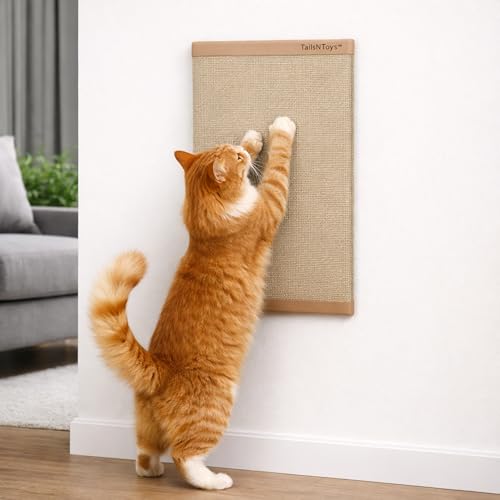 TailsNToys Scratch Pad for Cat, Self-Adhesive, Handmade & Durable, The Ideal Solution for Scratching & Exercise of Your cat, Cat Scratching Pad for Wall & Cupboard, (31CM × 21CM)