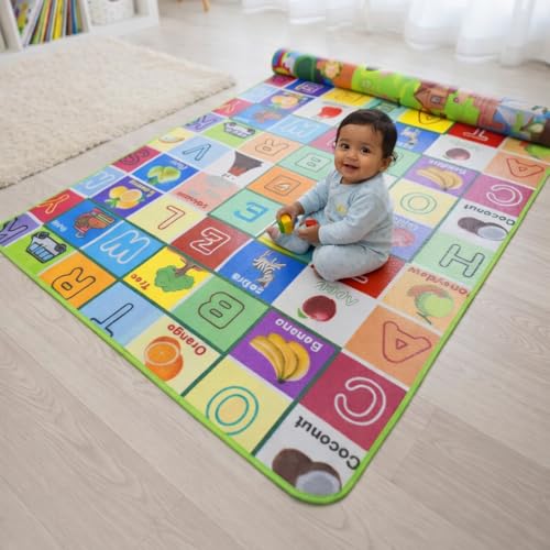 Tarkan Double Sided Water Proof Baby Play Mat, Foldable mats for Kids Large Size, Crawling Baby Carpet (6 Feet X 4 Feet)
