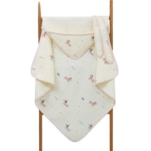 TEDDYIFY Baby Muslin Hooded Towel (Beige) – Ultra Soft, Absorbent & Breathable Bath Wrap | Newborn & Toddler | Lightweight, Quick Dry & Gentle on Baby Skin (1)