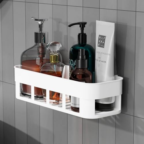 TEKCOOL Bathroom Organiser, Self Adhesive Bathroom Shelf for Wall, Washroom Organizer, Bathroom Rack Stand Without Drilling (1 Pcs),Plastic