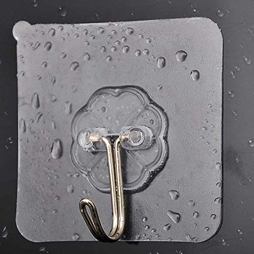 The Deals Hub 10 Pcs Self Adhesive Hooks, Heavy Duty Sticky Hooks for Hanging 10KG (Max), Waterproof Transparent Wall Hangers