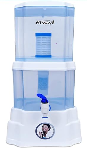 THEMS Gravity Water Purifier | UF Technology Based | UF Minral Pot | Non-Electric & Chemical Free | Counter Top | 5L Top + 5L Bottom Storage (White)
