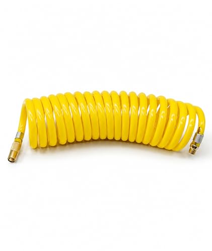 Tire Inflator Replacement Hose, Tyre Inflator Hose, and Air Pipe for Compressor, Extension for Vehicle Tyre Inflation, Yellow Inflator Replacement Hose
