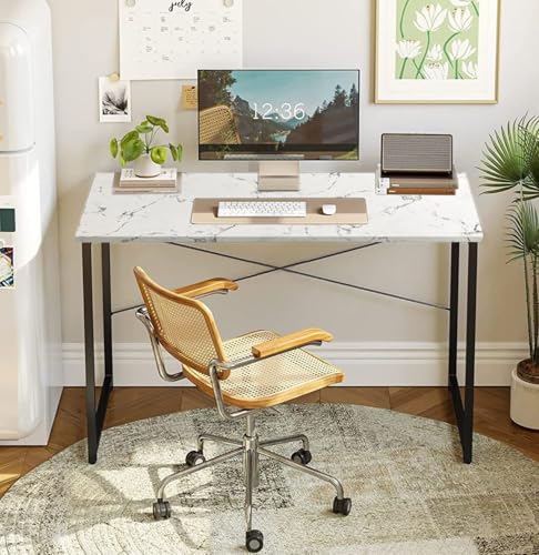 Torche Study Table & Computer Desk with Metal Frame, Adjustable Feet, Spacious Desktop for Laptop & Home Office