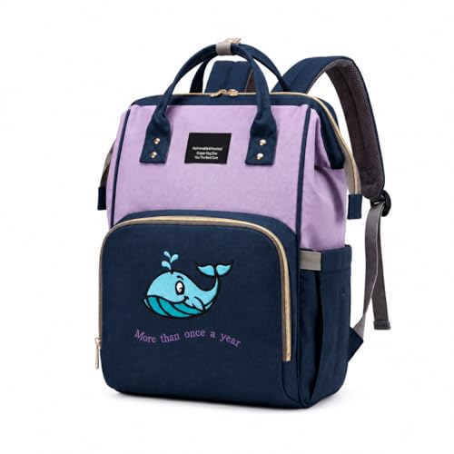 TOVOKART Diaper Bag Backpack for Mothers | Waterproof Baby Travel & Maternity Bag | Insulated Bottle Pockets | Hidden Mobile Pocket | Large Capacity Multi-Compartment Baby Care Backpack | Blue