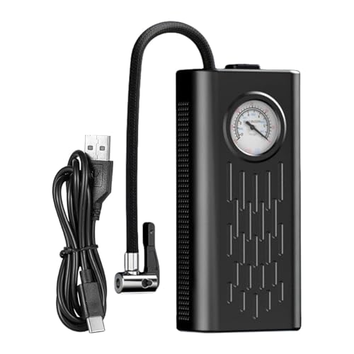 TRENDING Portable Air Compressor Tire Inflator, Wireless Car Tyre Air Pump with Digital Pressure Gauge, USB Rechargeable Air Compressor for Car Bike Motorcycle Ball