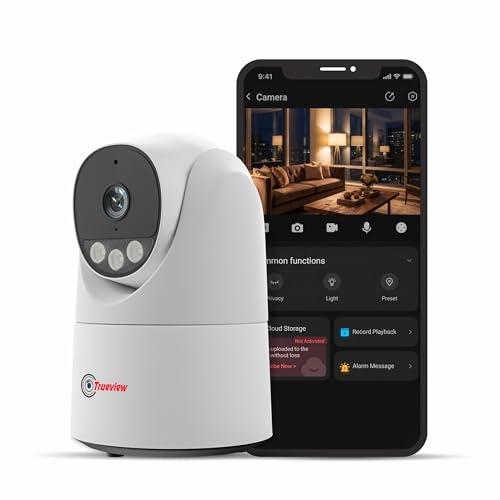 Trueview 3MP WiFi Robot Camera | Baby Monitoring & Home Security | Night Vision | AI Motion Tracking | 360° Pan Tilt | Two-Way Talk | Alexa | T18296S