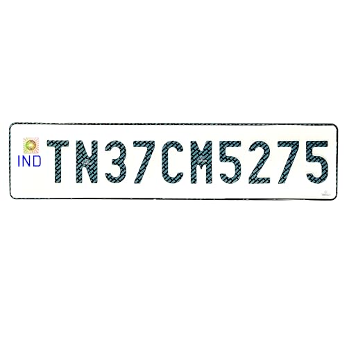 TRYGIX Single Car Number Plate (for Set Choose Quantity 2 in the Cart), Non-HSRP, No Barcode Serial Number.