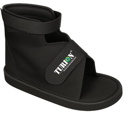 TURION Fracture Shoe (L) – Orthopedic Support for Foot & Ankle Injury, Comfortable & Adjustable Cast Shoe for Recovery, Lightweight & Durable Walking Aid-Black Color