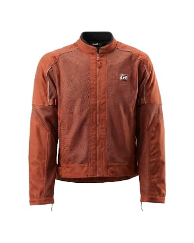 TVS Ronin Edition Mesh Riding Jacket for Men | CE Level 2 Lightweight Back, Shoulder & Elbow Armours, 600D Protection, Lightweight Summer Motorcycle Jacket for Touring, City Riding (Brown/XXL)