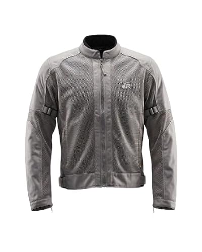 TVS Ronin Edition Mesh Riding Jacket for Men | CE Level 2 Lightweight Back, Shoulder & Elbow Armours, 600D Protection, Lightweight Summer Motorcycle Jacket for Touring, City Riding (Grey/L)