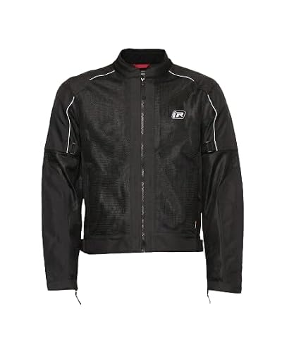 TVS Ronin Edition Mesh Riding Jacket for Men | CE Level 2 Lightweight Back, Shoulder & Elbow Armours, 600D Protection, Lightweight Summer Motorcycle Jacket for Touring, City Riding (Black/XXL)