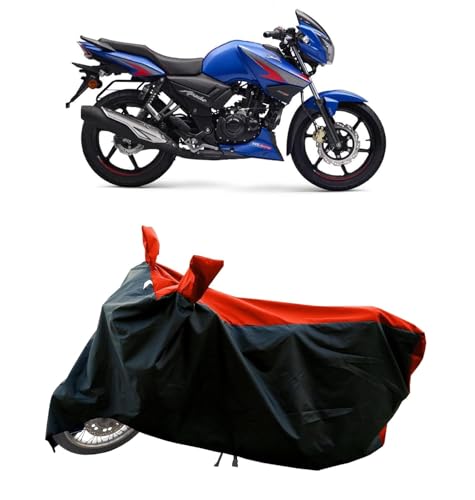 Two Wheeler Bike Cover Compatible for TVS Apache RTR Bike Cover with Water-Resistant and Dust Proof Premium Colour RedStrip