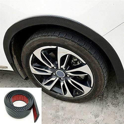 Ultreos 1pcs Carbon Fiber Black Car Wheel Arch Trim Fender Flares Protector Rubber Strip