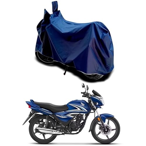 UNAITIC Water Resistant Bike Body Cover Compatible with Honda Shine 125 BS6 | Bike Accessories | Motorcycle Cover | Two Wheeler Cover (Navy Blue)