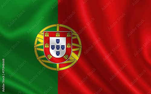 UNIq Indoor PORTUGAL Miniature Flag - Small Size, Shining Cotton Cloth (9x6 Inches) - Stand Not Included