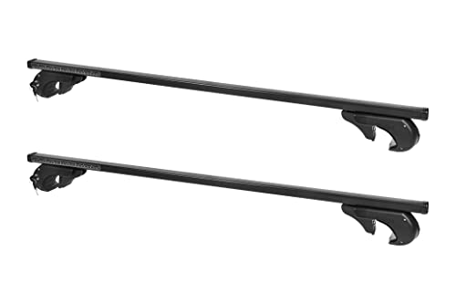 Universal Roof Rack Cross Bars, 109 cm Adjustable Steel Crossbars, 90 kg Capacity, for Raised Side Rails