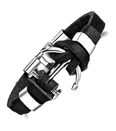 University Trendz Multi Strands Leather Charm Friendship Bracelet for Men