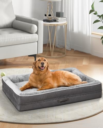 Upvilla Orthopedic Bed for Dogs - Waterproof Dog Sofa Bed (Gray, X-Large)