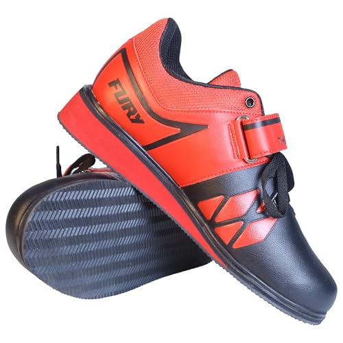 USI UNIVERSAL 701WTR Heavy Powerlifting & Weightlifting Shoes, Deadlifting Training & Gym Shoe for Men (Red/Black, Size 8)