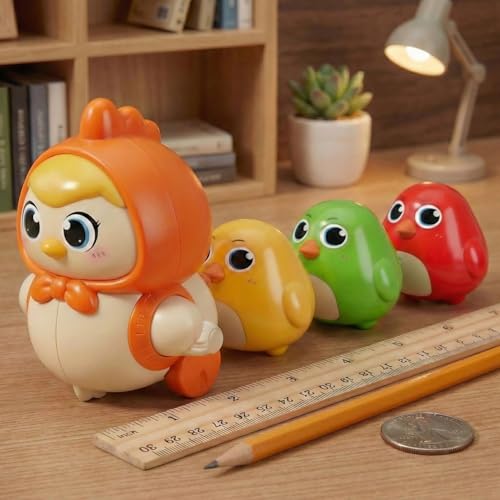 UTPATI Chicken Toys for Kids, Swinging Chain String Magnetic Hen with Chick Learning to Crawl Spring Toy, Crawling Wind-up Duck, Walking Chicken Cute Windup Toy for Boys Girls Toddler