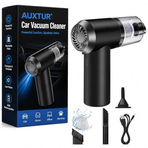 Vacuum Cleaner for Car Use Car Vacuum Cleaner With Compact Wireless Design, Mini Vacuum Cleaner for Home Dust and Car Interior Cleaning for Travel Office and Daily Household Use (Black, Medium)