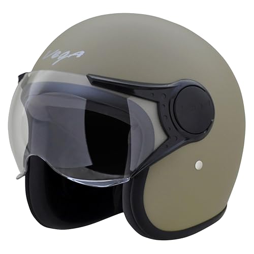 Vega Jet ISI DOT Certified Matt Finish Open Face Helmet for Men and Women with Clear Visor(Dull Desert, Size:L)