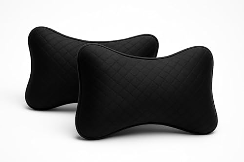 Velvet Soft car Neck Pillow for Travel, Travel Rest Pillow Car Pillow Rest Cushion Support & Shoulder for Long Driving Made/Cushion Set of Pillows Compatible with All Cars - Pack of 2 Pieces (Black)