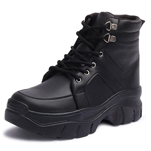 Vendoz Women Black Ankle Length Casual Boots - 41 EU