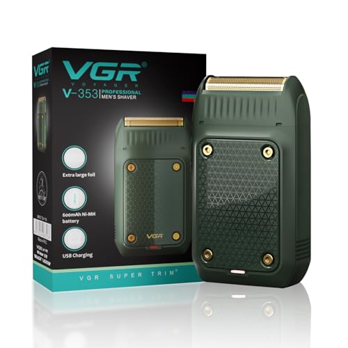 VGR V-353 Professional Electric Ultra Thin Shaver Rechargeable Razor for Face Care Beard Trimmer Reciprocating Blade with USB Travel Shaver, Men's Electric Razor - (Green)